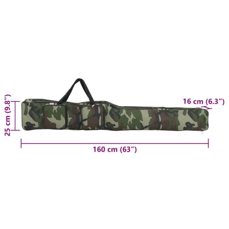 Geantă pentru undiță, verde camuflaj, 160 cm, țesătură oxford