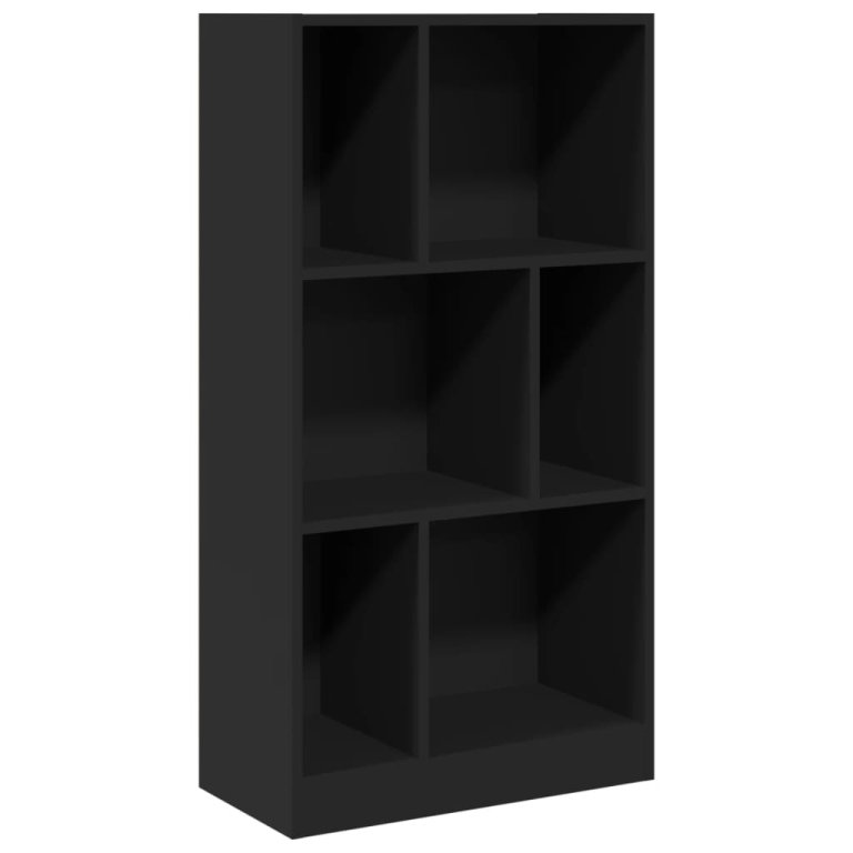 Bibliotecă, negru, 57x28,5x107,5 cm, lemn prelucrat