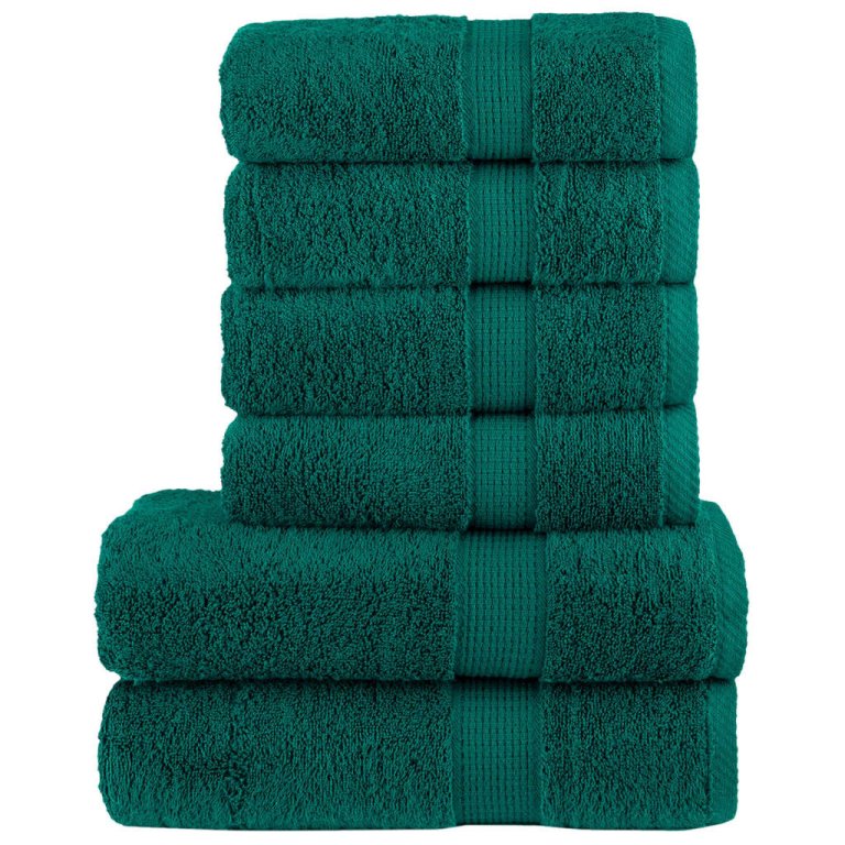 Set de prosoape premium SOLUND, 6 piese, verde, 600 g/m²