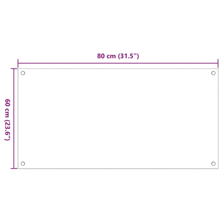 Panou antistropi bucătărie 2 buc. transparent 80x60 cm sticlă