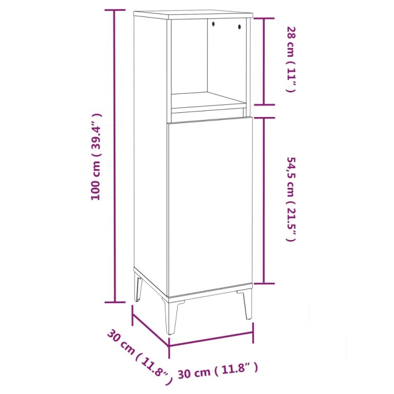 Set mobilier de baie, 3 piese, alb, lemn compozit