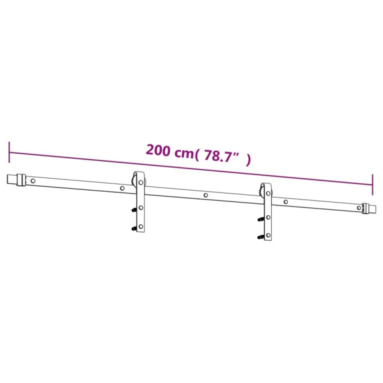 Ușă glisantă cu set feronerie, 90x210 cm, lemn masiv de pin