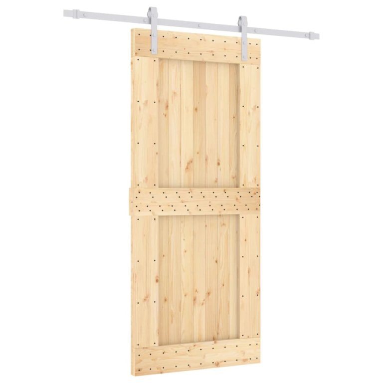 Ușă glisantă cu set feronerie, 90x210 cm, lemn masiv de pin