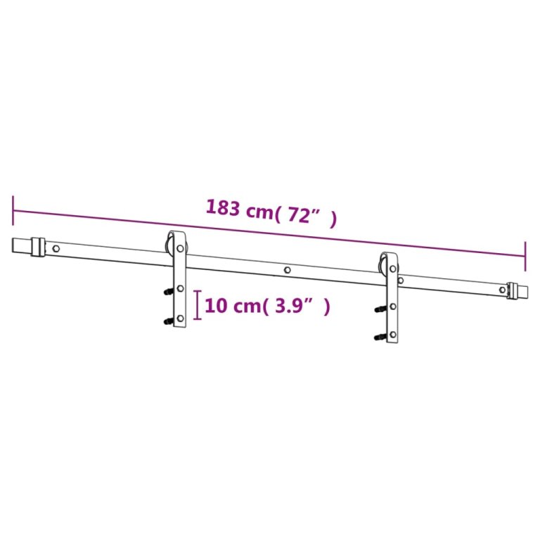 Ușă glisantă cu set feronerie, 90x210 cm, lemn masiv de pin