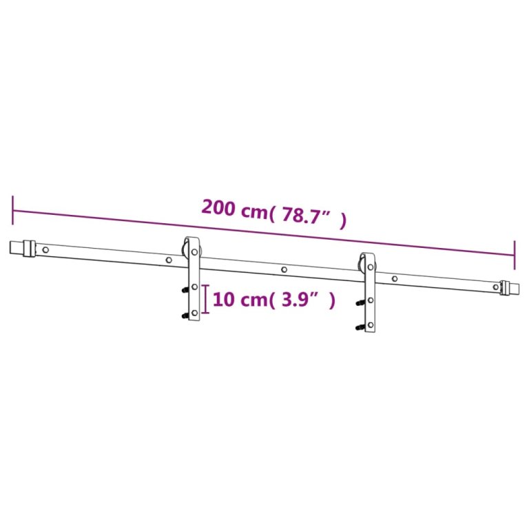 Ușă glisantă cu set de feronerie 70x210 cm, lemn masiv de pin