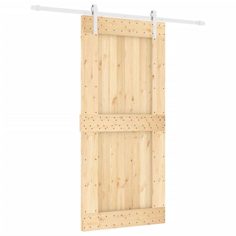 Ușă glisantă cu set de feronerie 95x210 cm, lemn masiv de pin