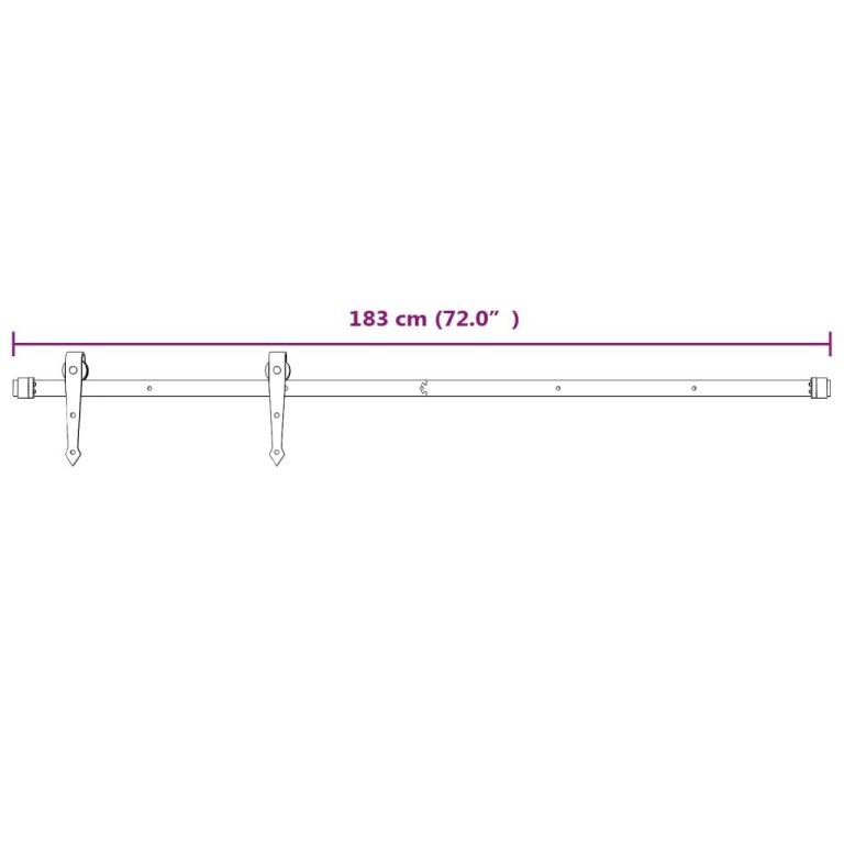 Set feronerie pentru uși glisante, alb, 183 cm, oțel