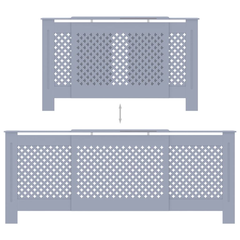 Mască pentru calorifer, gri, 205 cm, MDF
