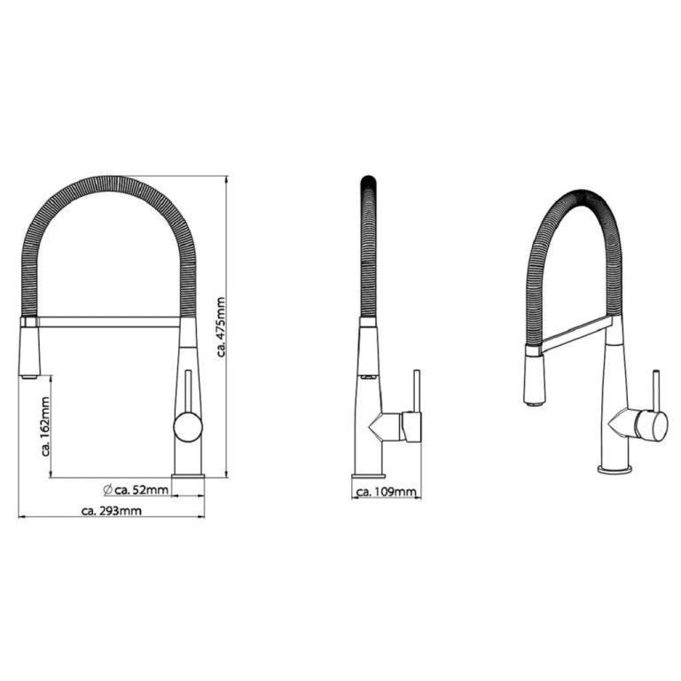 SCHÜTTE Baterie chiuvetă cu arc spiralat NEW YORK, cromat