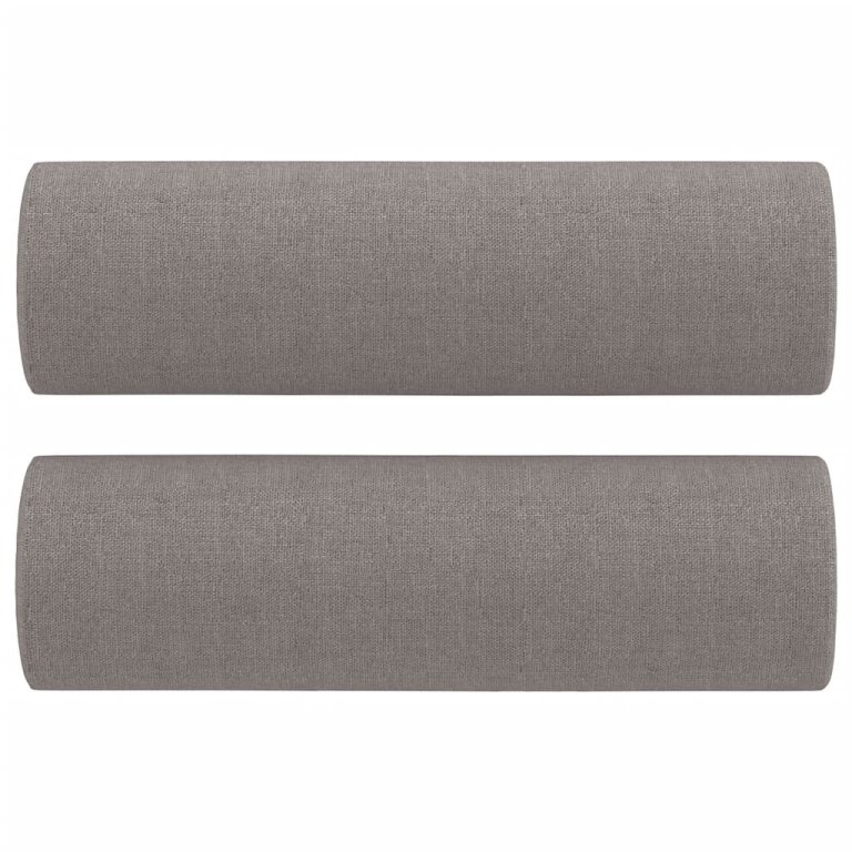 Canapea cu 2 locuri cu pernuțe, gri taupe, 140 cm, textil