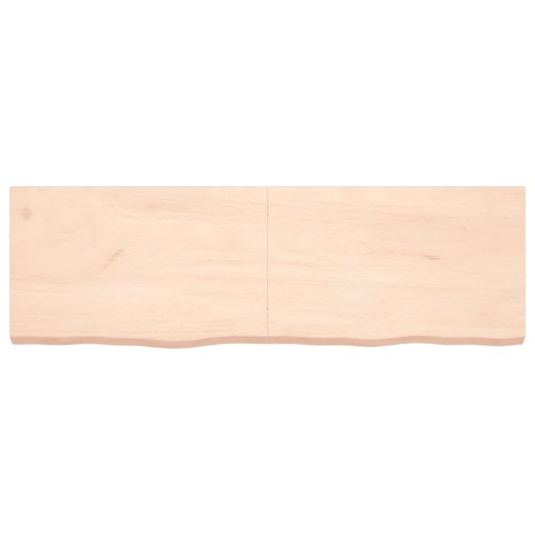 Blat de baie, 160x50x(2-6) cm, lemn masiv netratat