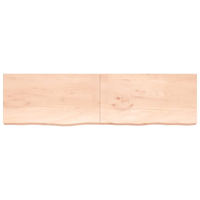 Blat de baie, 220x60x(2-6) cm, lemn masiv netratat