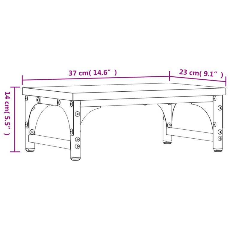 Suport pentru monitor, stejar maro, 37x23x14 cm, lemn compozit