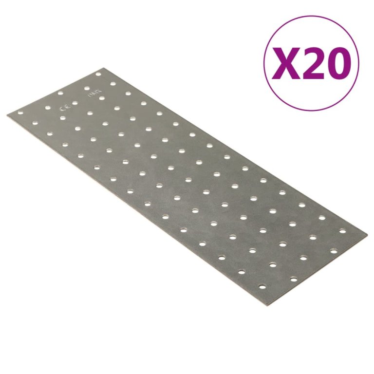 Plăci perforate, 20 buc., 2 mm, 300x100 mm, oțel galvanizat