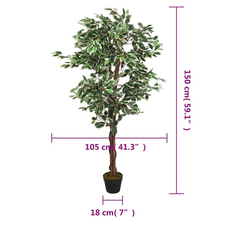 Arbore ficus artificial 756 de frunze 150 cm verde