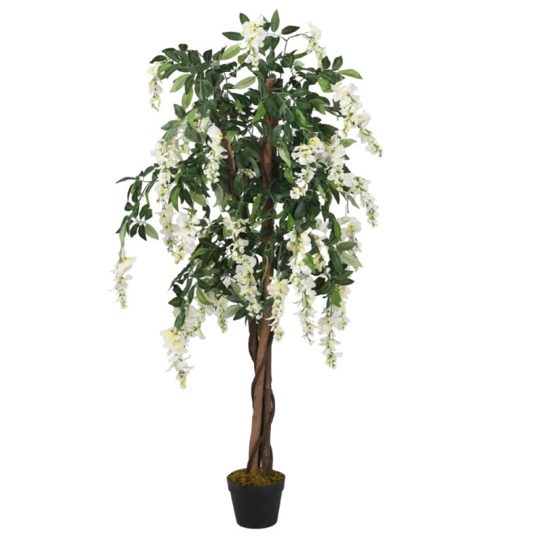 Arbore artificial wisteria 1470 frunze 200 cm verde și alb