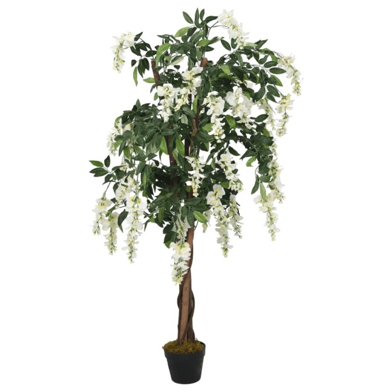 Arbore artificial wisteria 1470 frunze 200 cm verde și alb