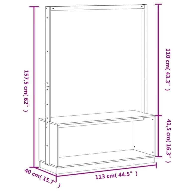 Cuier de haine cu pantofar, 113x40x157,5 cm, lemn masiv de pin