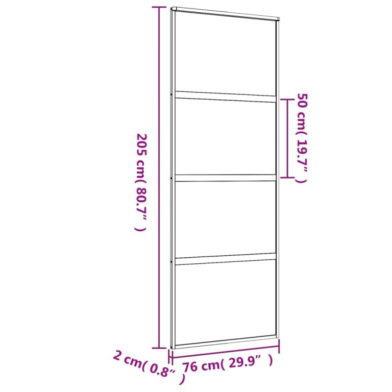 Ușă glisantă auriu 76x205 cm sticlă ESG transparentă/aluminiu