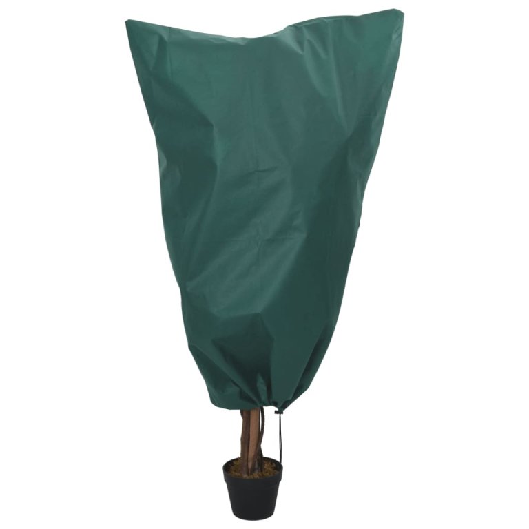 Protecții fleece pt plante, cu șnur, 12 buc 70 g/m² 0,8x0,8 m