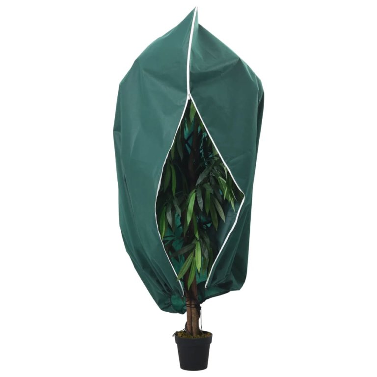 Huse de plante din fleece cu fermoar 2 buc. 70 g/m² 3,93x3,5 m