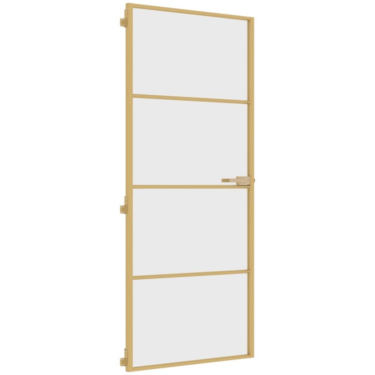 Ușă de interior Slim auriu 83x201,5cm sticlă temperată/aluminiu