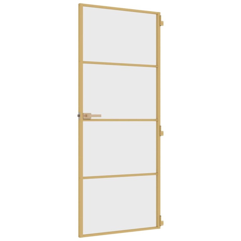 Ușă de interior Slim auriu 83x201,5cm sticlă temperată/aluminiu