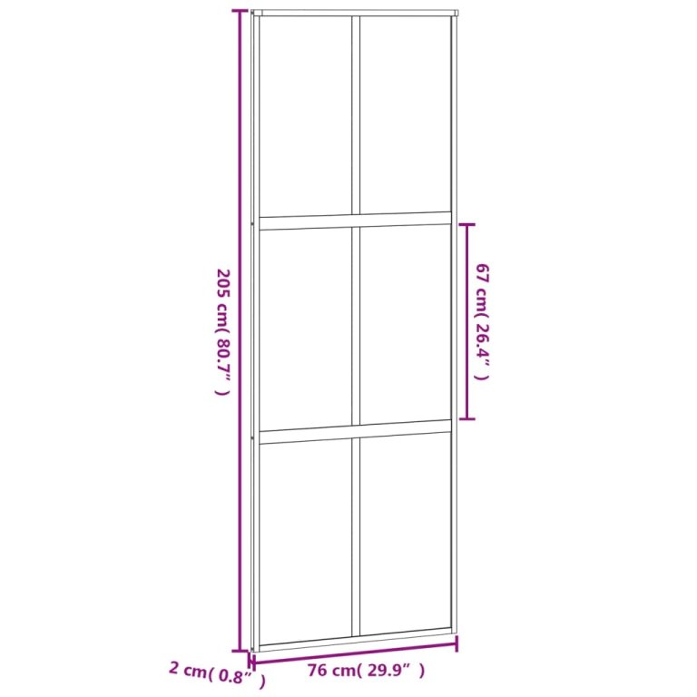 Ușă glisantă, alb, 76x205 cm, sticlă securizată/aluminiu