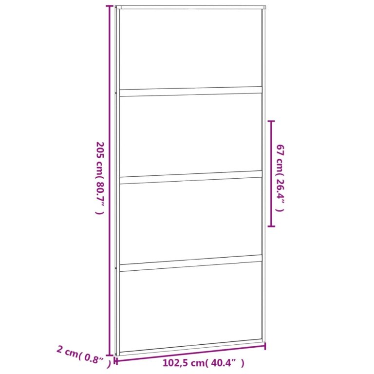 Ușă glisantă, negru, 102,5x205 cm, sticlă securizată/aluminiu