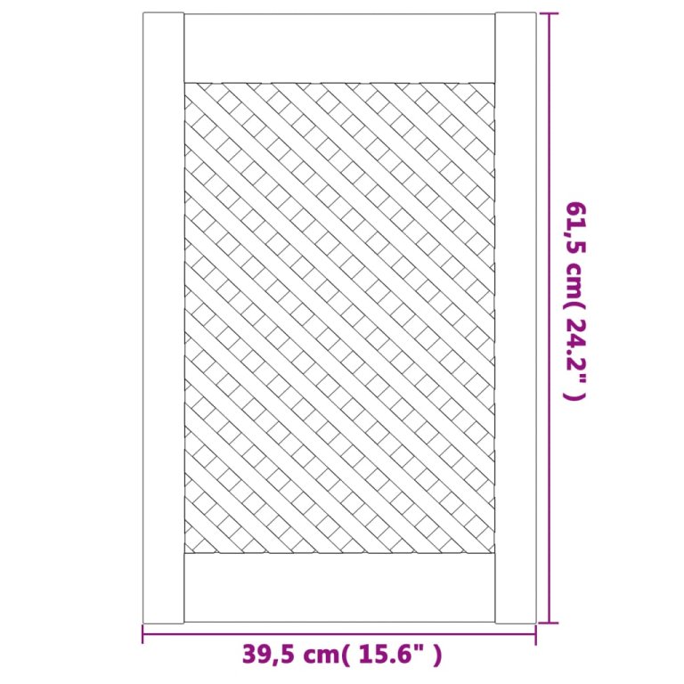 Uși de dulap cu zăbrele 2 buc. 39,5x61,5 cm lemn masiv de pin