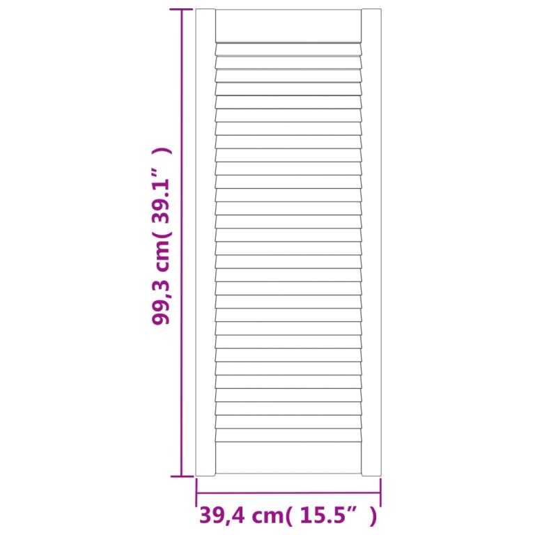 Ușă de dulap design lambriu, alb, 99,3x39,4 cm, lemn masiv pin