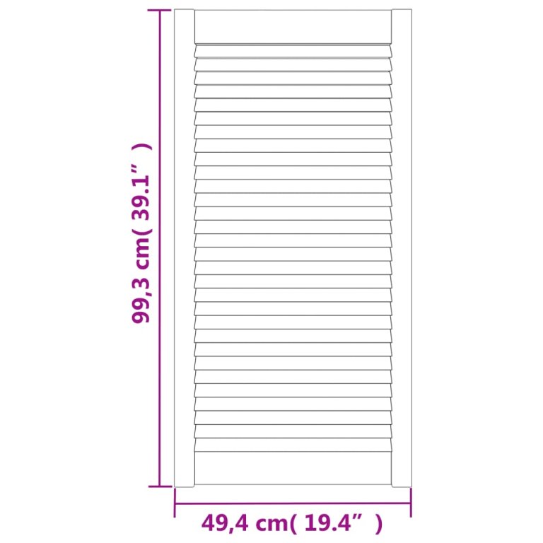 Uși dulap design lambriu 4 buc. alb 99,3x49,4 cm lemn masiv pin