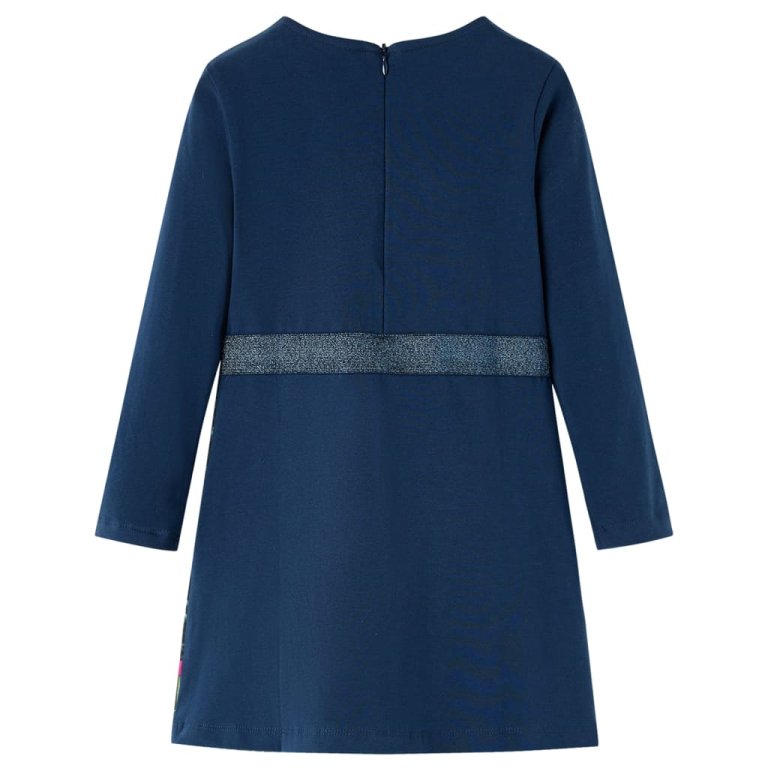 Rochie pentru copii cu mâneci lungi, bleumarin, 104