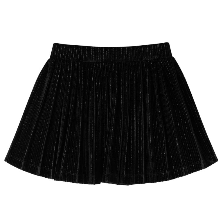 Fusta plisată pentru copii cu lurex, negru, 104