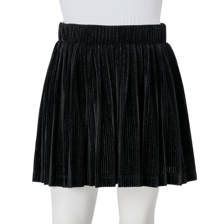 Fusta plisată pentru copii cu lurex, negru, 104