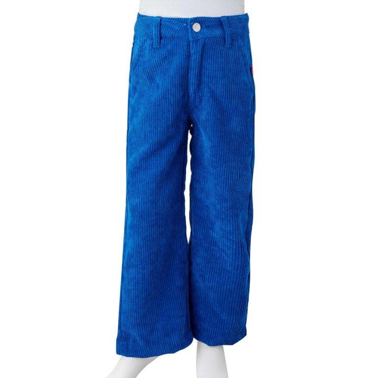 Pantaloni pentru copii, velur, albastru cobalt 92