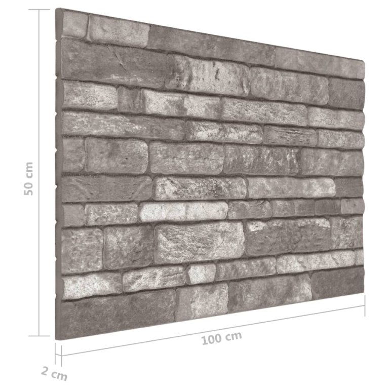 Panouri de perete 3D, model cărămidă, gri închis, 10 buc., EPS