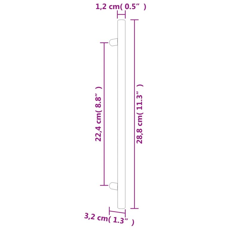 Mânere de dulap, 5 buc., argintiu, 224 mm, oțel inoxidabil