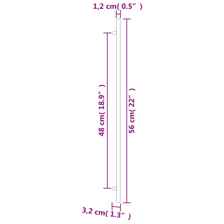 Mânere de dulap, 5 buc., bronz, 480 mm, oțel inoxidabil