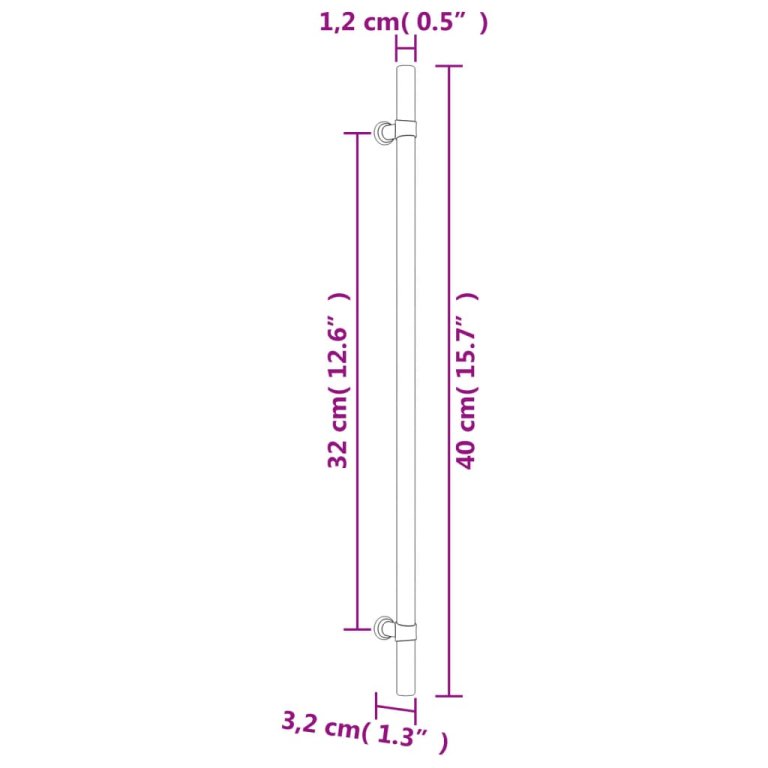 Mânere de dulap, 5 buc., bronz, 320 mm, oțel inoxidabil