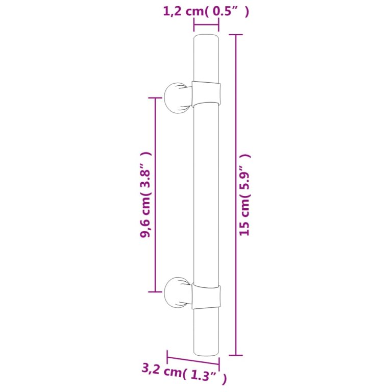 Mânere de dulap, 10 buc., bronz, 96 mm, oțel inoxidabil