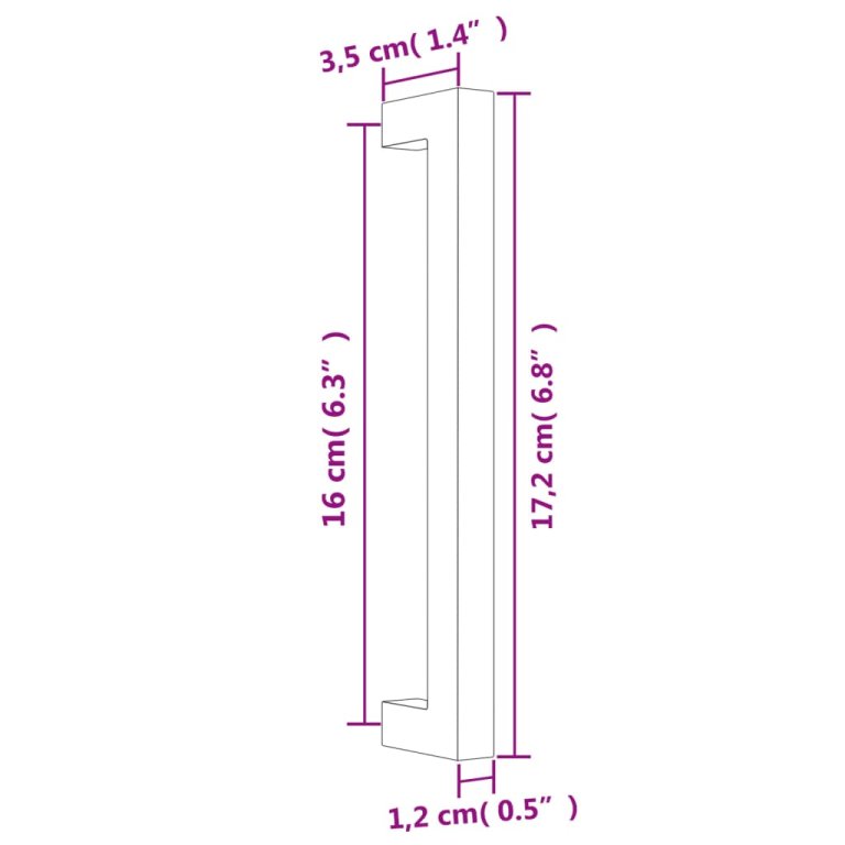 Mânere de dulap, 10 buc., auriu, 160 mm, oțel inoxidabil