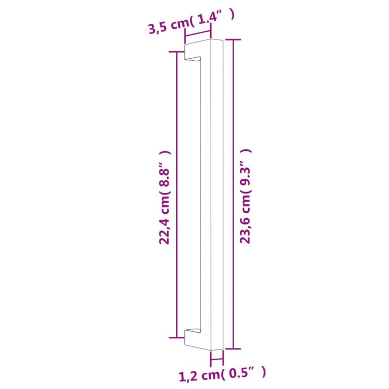 Mânere de dulap, 5 buc., auriu, 224 mm, oțel inoxidabil