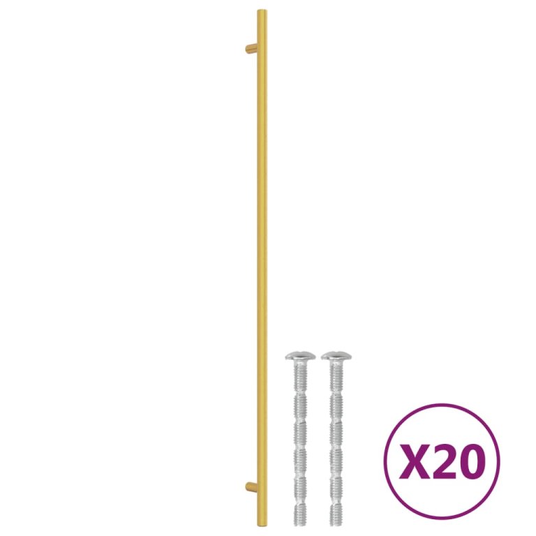 Mânere de dulap, 20 buc., auriu, 480 mm, oțel inoxidabil