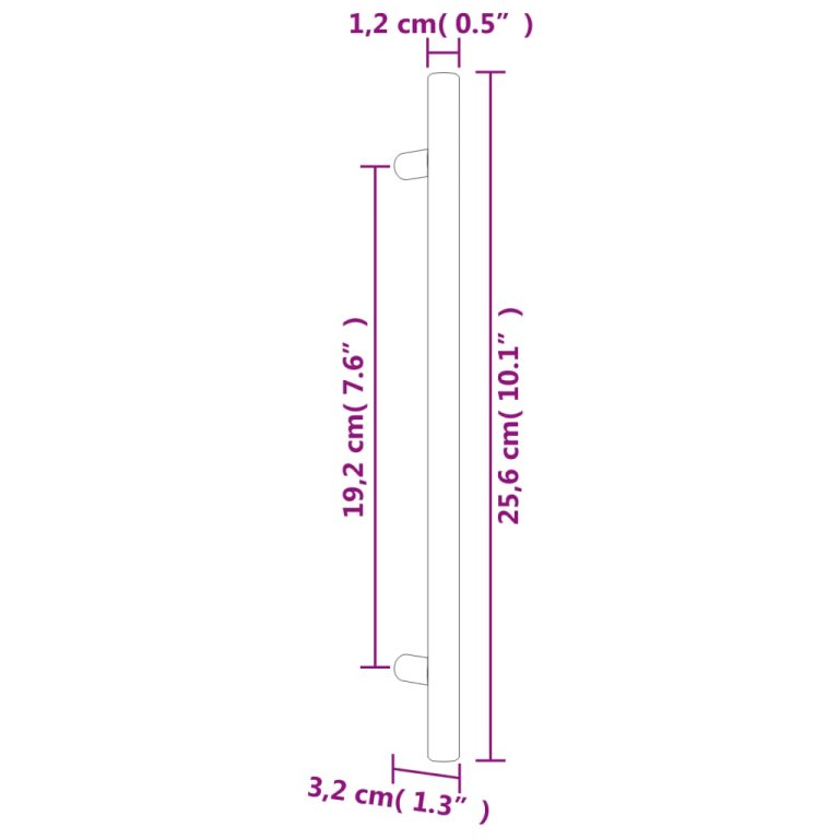 Mânere de dulap, 10 buc., auriu, 192 mm, oțel inoxidabil