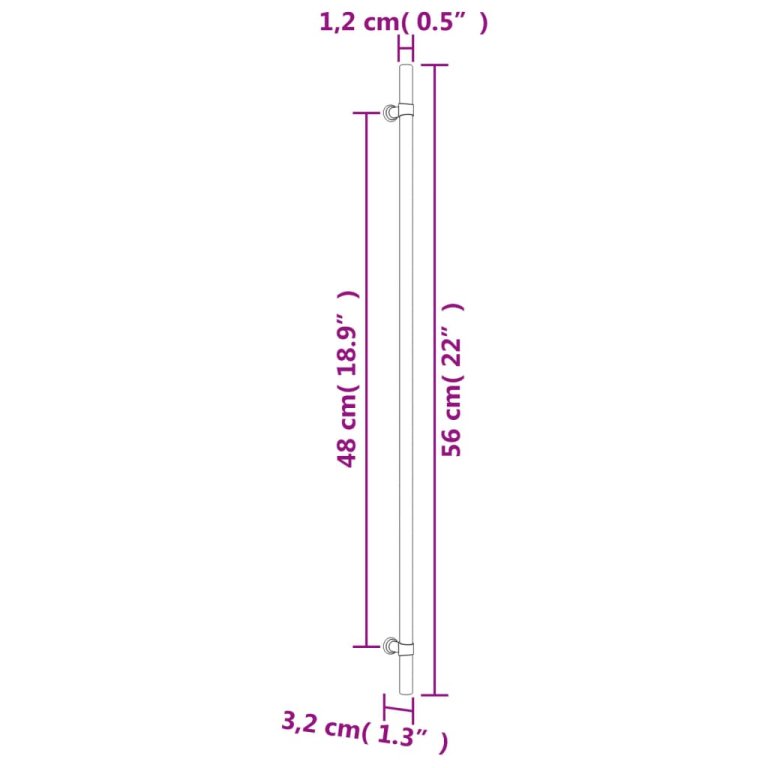 Mânere de dulap, 10 buc., bronz, 480 mm, oțel inoxidabil