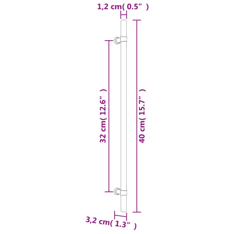 Mânere de dulap, 20 buc., argintiu, 320 mm, oțel inoxidabil