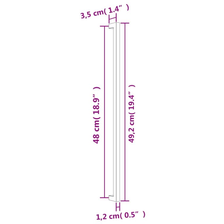 Mânere de dulap, 5 buc., argintiu, 480 mm, oțel inoxidabil