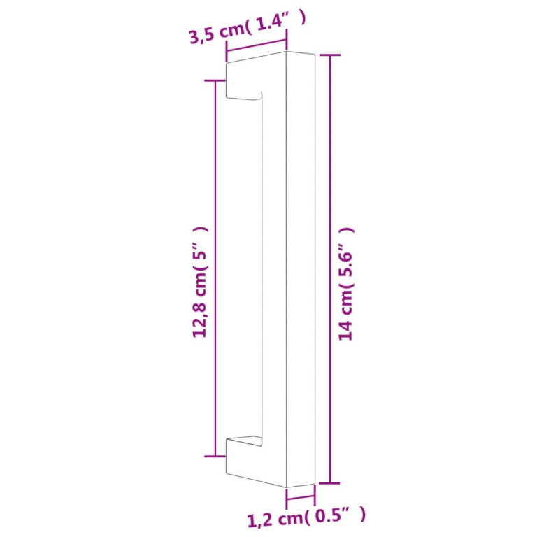 Mânere de dulap, 10 buc., negru, 128 mm, oțel inoxidabil