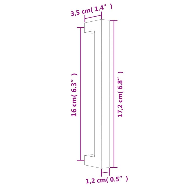 Mânere de dulap, 20 buc., negru, 160 mm, oțel inoxidabil